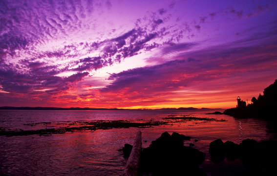 Sunset At Lime Kiln Point