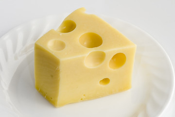 piece of cheese on the plate