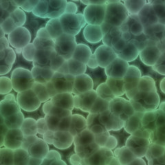 a large rendered image of bacteria or cells under a microscope