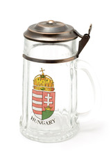 series object on white - beer mug with cover