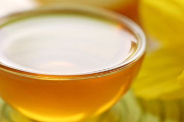 A delicious serving of pure clear honey
