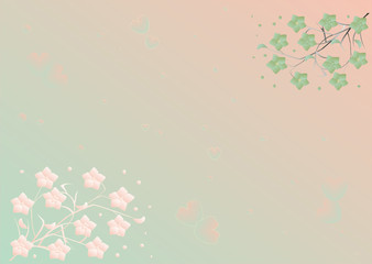 fine flower ornament in pink and green color