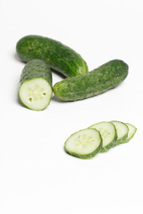  Fresh cucumbers