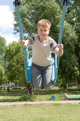 boy on a swing