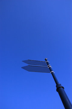 Empty sign and blue sky 1
