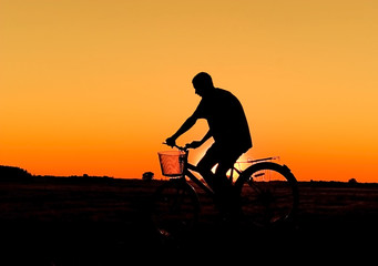 Obraz na płótnie Canvas Biker silhouette