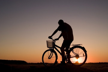 Fototapeta na wymiar Biker silhouette
