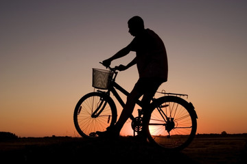 Obraz premium Biker silhouette