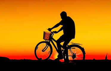 Fototapeta premium Biker silhouette