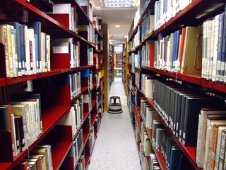 Books and shelf in the centre library