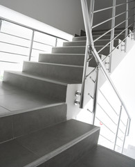 Modern staircase in an office building