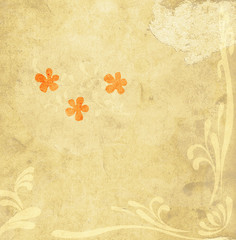abstract design with flowers on textured background