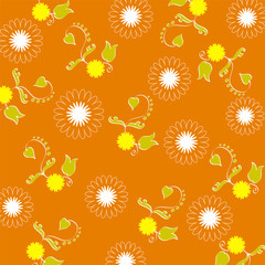 Flowers and leaves pattern