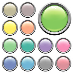 Glossy web buttons. Different colors