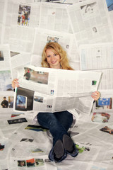 business - newspaper - woman