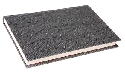 A Closed book a over white background