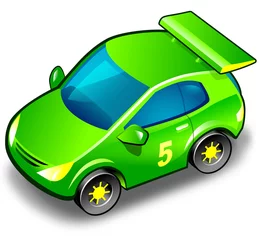 Deurstickers Groene sportwagen © Savgraf