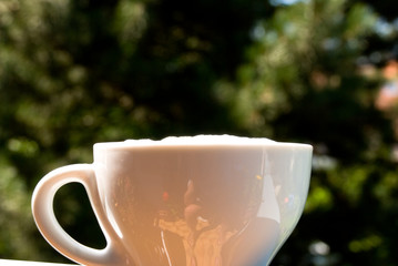 cappuccino in der himmels - spiegelung