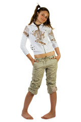 Young pretty girl. Isolate on white.