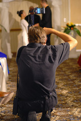 Wedding photographer in action