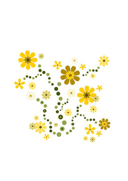 Blumendekoration in Gelb 