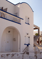 view of a typical greek home on the island of santorini