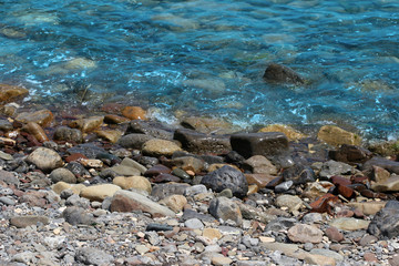 rocks on a beach of sea