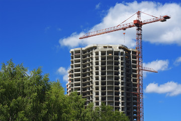 Fototapeta premium Construction of a multi-storey
