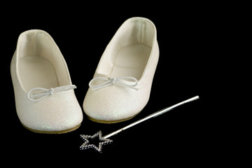 Girl slippers and magic wand