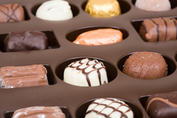Chocolate tray with assorted Belgian chocolates