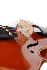 A beautiful violin on a white background.