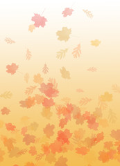 Leaves falling against a warm background