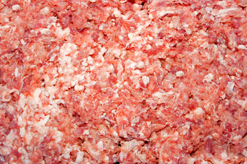 Texture of minced meat, fresh mince without condiments