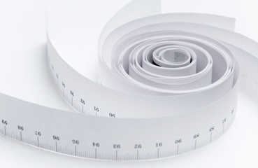 Ruler abstract spiral. Light blue tint.
