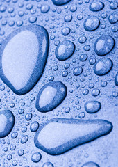 big water drops and small water drops
