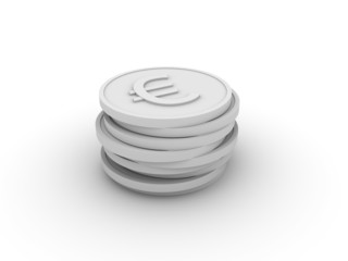 Pile of 3D coins (euro)