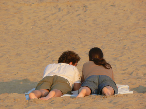 young couple at beach