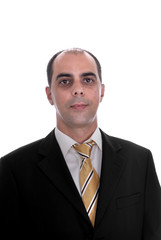 serious business man portrait on white background