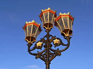 Fototapeta na wymiar Street lamps, Putney Bridge, London UK