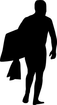 recommend clip art: bodyboarder walking