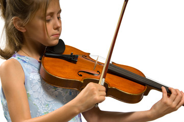 Young girl playing violin