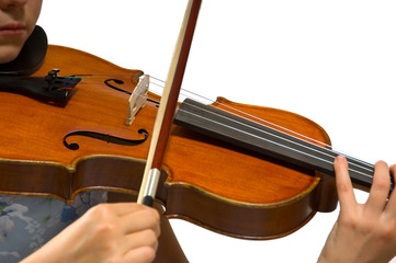 Young girl playing violin