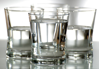 glass with fresh water close up shoot