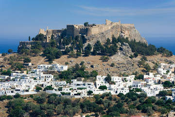 Lindos and the Acropolis, Rhodes island, Greece