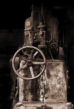 a piece of old and rusty machinery
