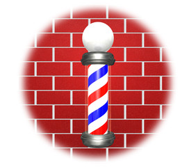 Barber Pole on red wall