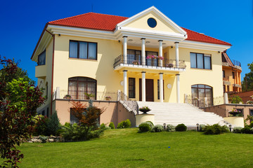 Beautiful residential house with great green lawn