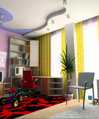 Interior of a children's room 3d image