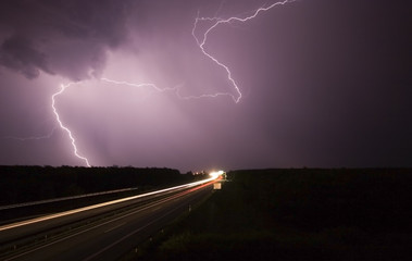 Big storm wiht highway