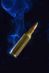 bullet and cartridge so fast that they're smoking